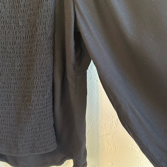 Old Navy Square Neck Peasant Black Blouse with Smocked Back Sz S - Picture 9 of 12